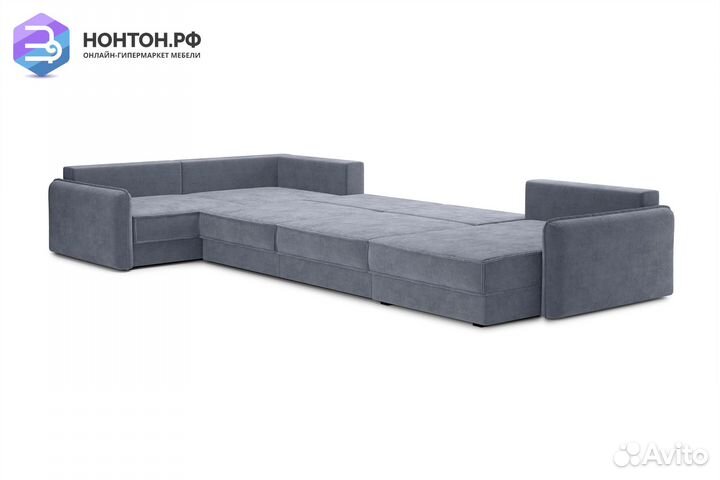 Диван п-образный тик-так Антей темно-серый