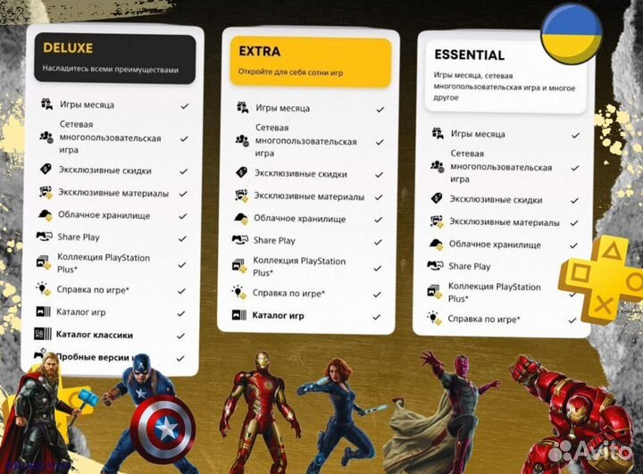 Подписка ps plus delux + ea play Украина (Арт.91678)
