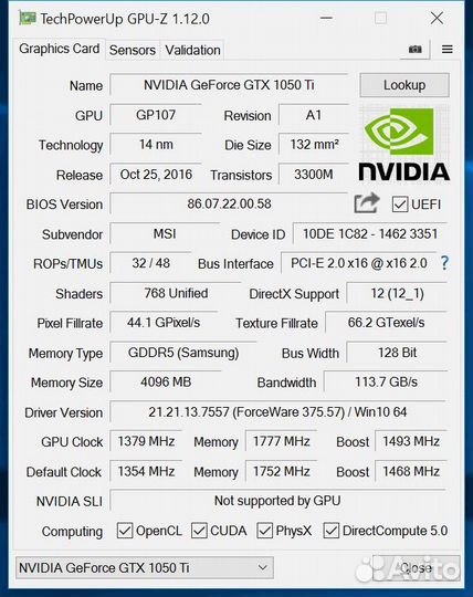 Gtx 1050 ti 4 gb