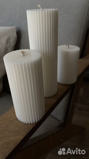 Натуральная свеча zara home H&M рифленная