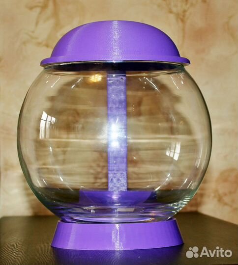 Круглый дизайнерский аквариум 6,5л на подставке