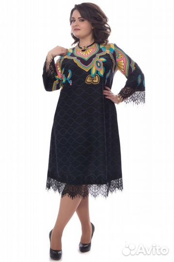 Платье трикотажное, размер 54-56