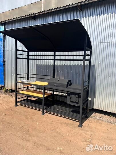 Мангал с печкой под казан