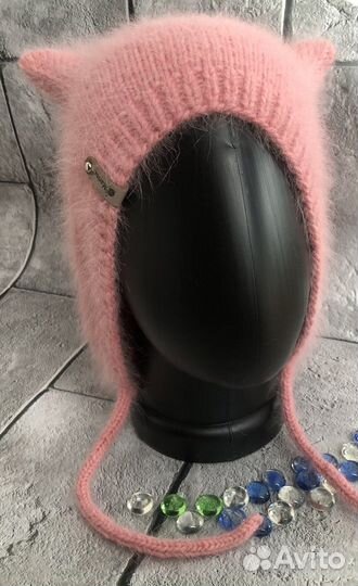 Шапка-кошка с ушками