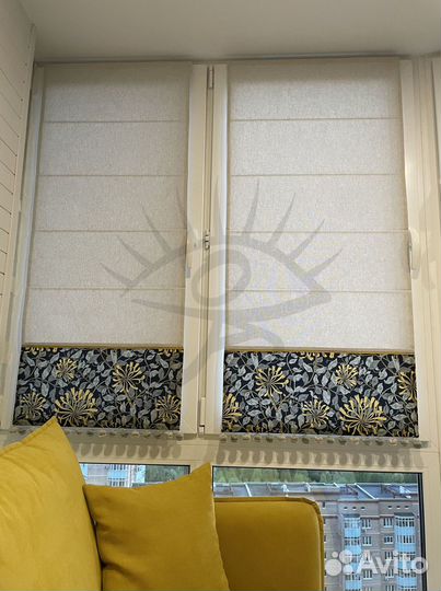 Двойные римские шторы. Установка карнизов