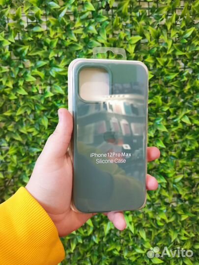 Чехол Silicone Case iPhone 12 Pro Max (Dark Green)