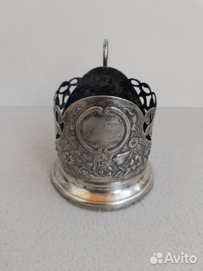 Подстаканник мельхиоровый Киев(фрукты) 1950-е СССР