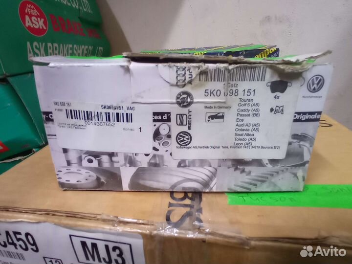 Тормозные колодки и диски vag, opel, kia, toyota