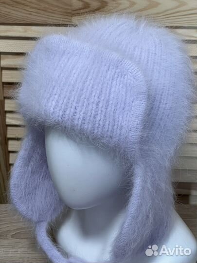 Ушанка вязаная из ангоры