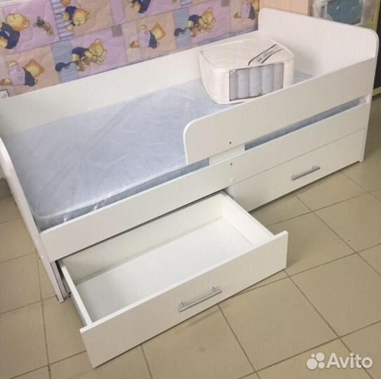 Кроватка Сказка белая 160*80