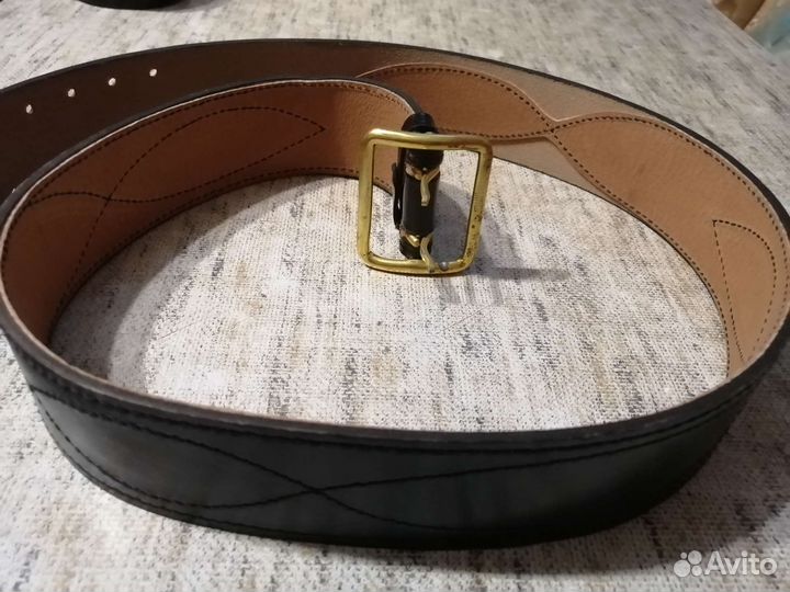 Ремень офицерский кожаный, новый, черного цвета