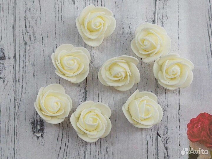 Цветы из фоамирана, головки роз 670 шт