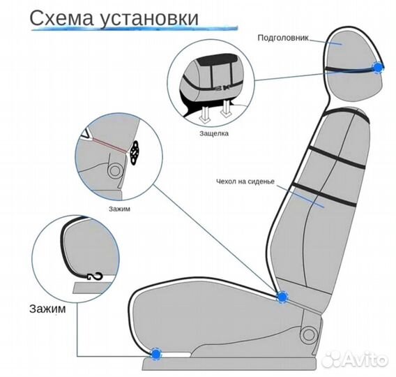 Меховые накидки для сиденья натуральный волк