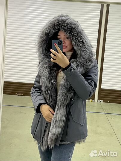Парка графит с мехом