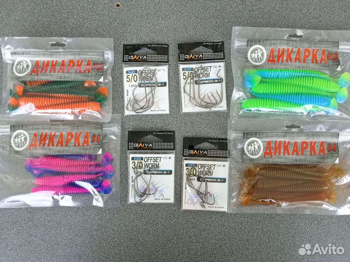 Силиконовая приманка Дикарка с крючками