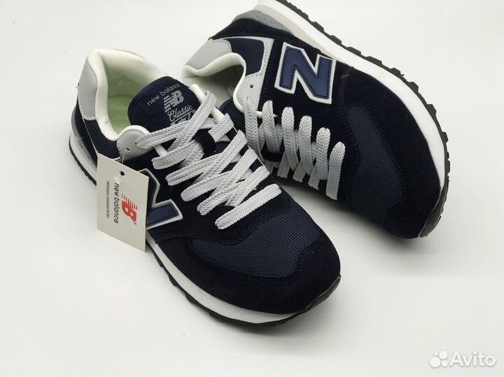 New Balance 574 темно-синие: размеры с 35 по 46