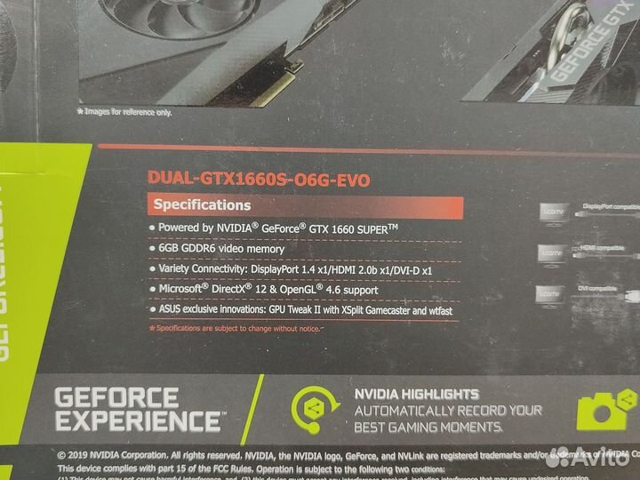 Видеокарта Asus 1660 Super 6 Gb