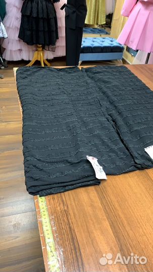 Трикотаж полоска черный