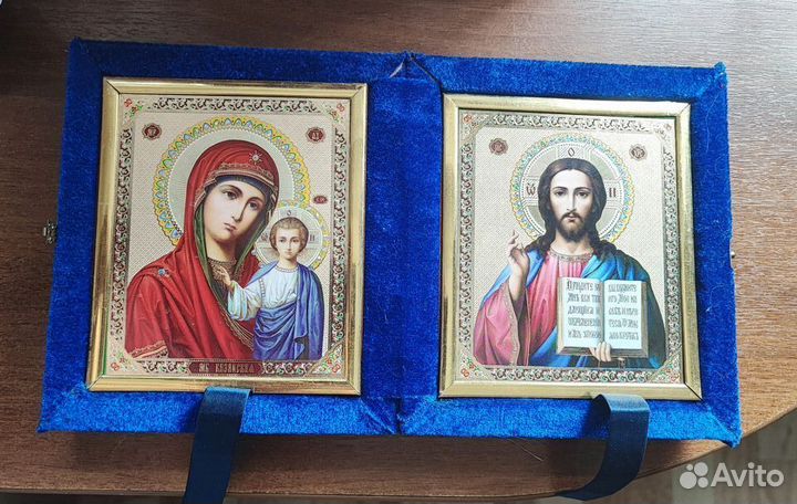 Складень 14*16 Дерево, бархат, стразы