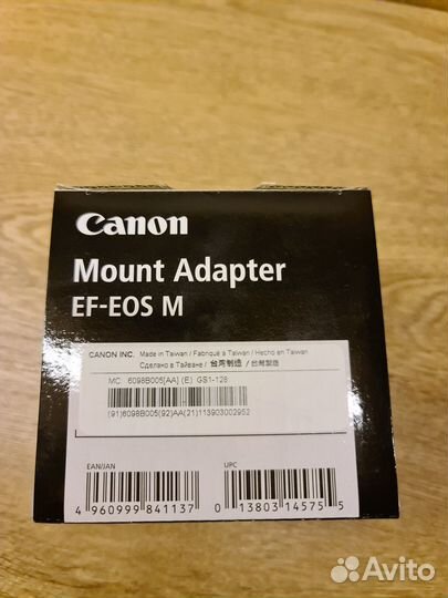 Переходник. Оригинал Canon Adapter ef-eos m. Новый