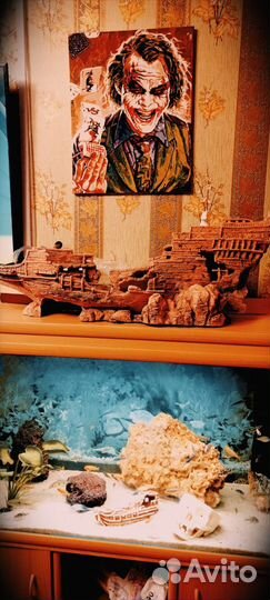 Декорация для аквариума, светильник