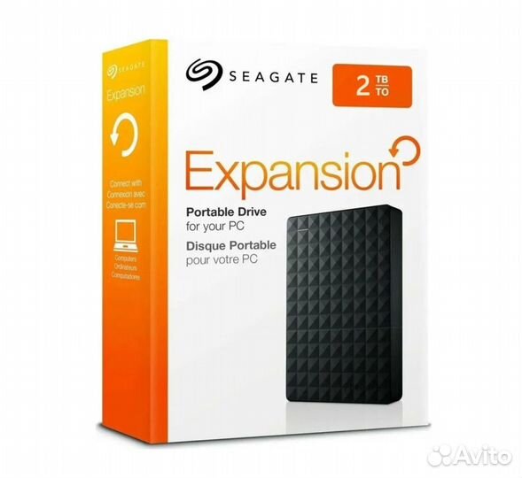 Seagate 2 тб Внешний жесткий диск HDD 2TB черный