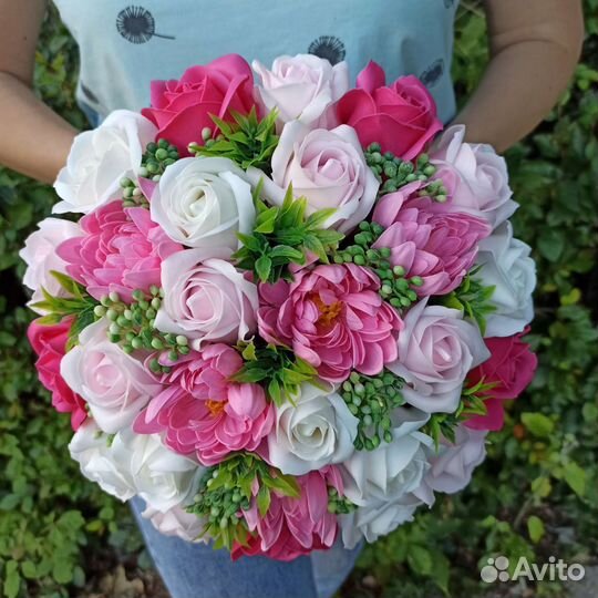 Букет из мыльных роз