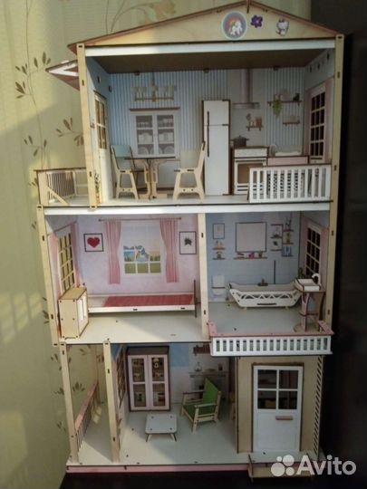 Кукольный домик для барби с мебелью