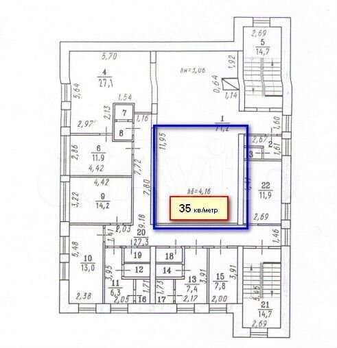 Помещение свободного назначения, 35м²