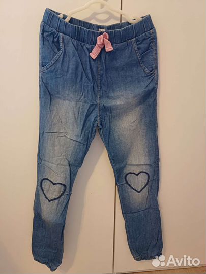 Джинсы на девочку 2шт +подарок 140-146