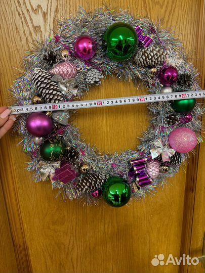 Новогодний венок ручной работы