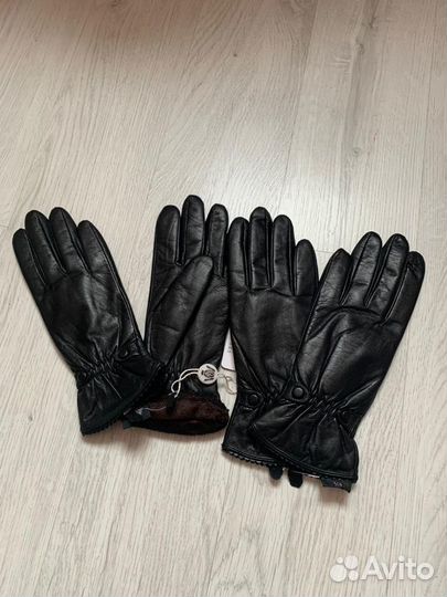 Перчатки женские кожаные