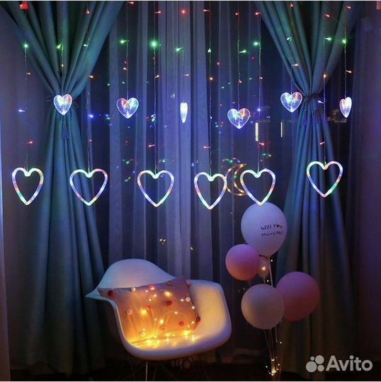 Гирлянда новогодняя на шторы