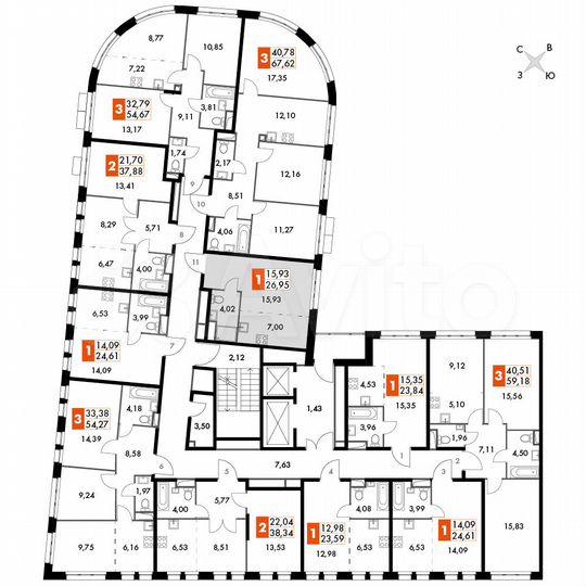 1-к. апартаменты, 27 м², 11/15 эт.