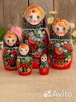 Матрёшка «Снегири в рябине»