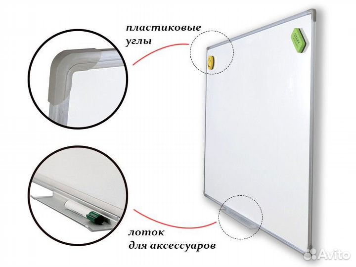 Доска белая для маркера 90х60 см WDK, на стену