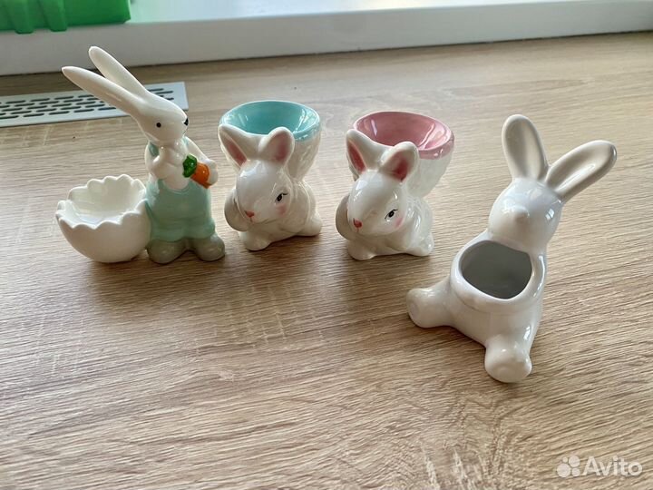 Пасхальный декор подставка для яиц тарелка зайчик