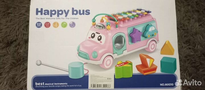 Игрушка музыкальный автобус, металлофон