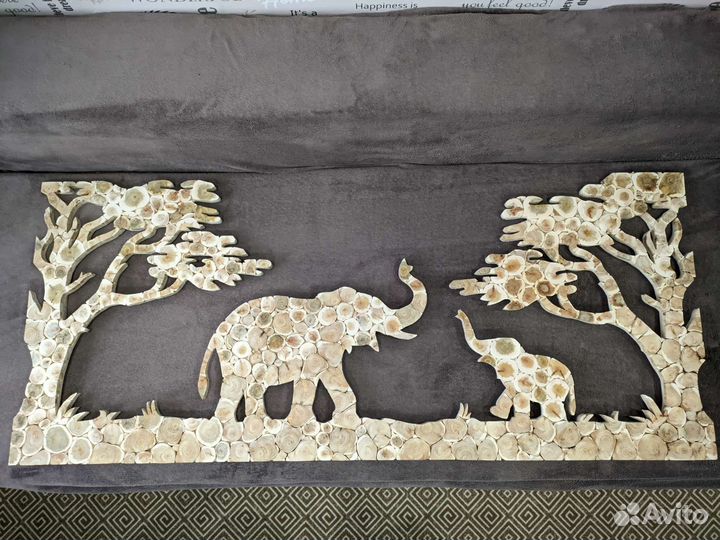 Панно из можжевельника Дикие животные