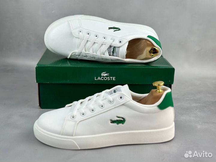 Мужские классические белые кеды Lacoste