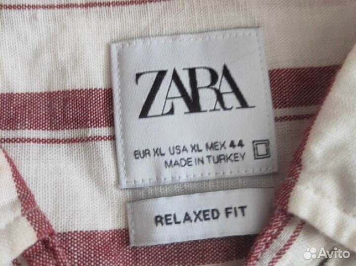 Мужская рубашка zara М 48-50 в полоску