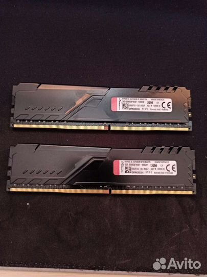 Оперативная память ddr4 hyperx fury 2 по 4