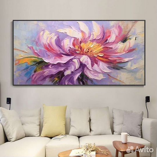 Современная картина маслом цветок