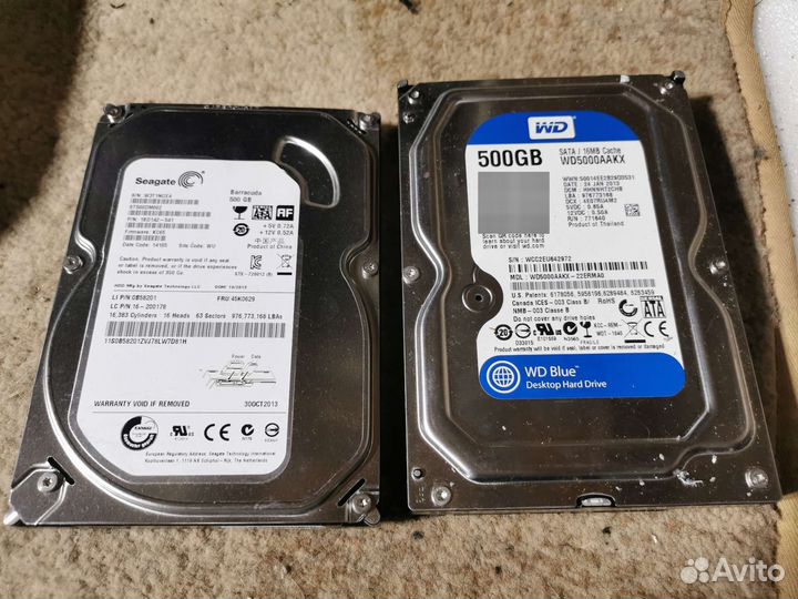 Жесткий диск 500 и 1000 Гб 3.5 и 2.5