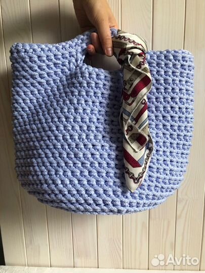 Cумка мини шоппер, вязанная
