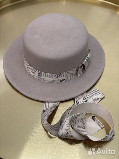 Шляпа фетровая женская с лентами новая