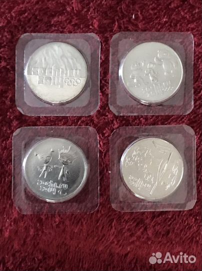 Монеты 25 рублей Сочи 2011-2014г. В блистере