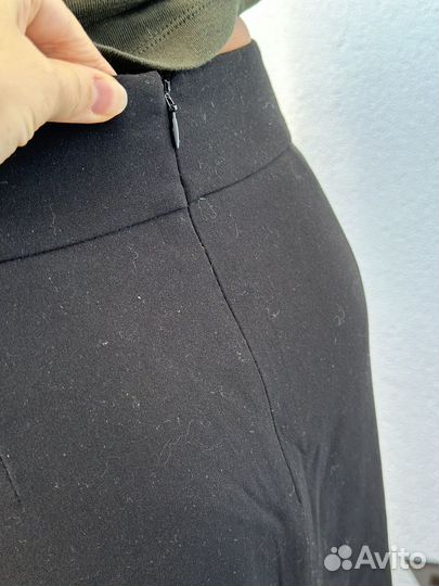 Юбка черная миди с подкладом 48 р-р