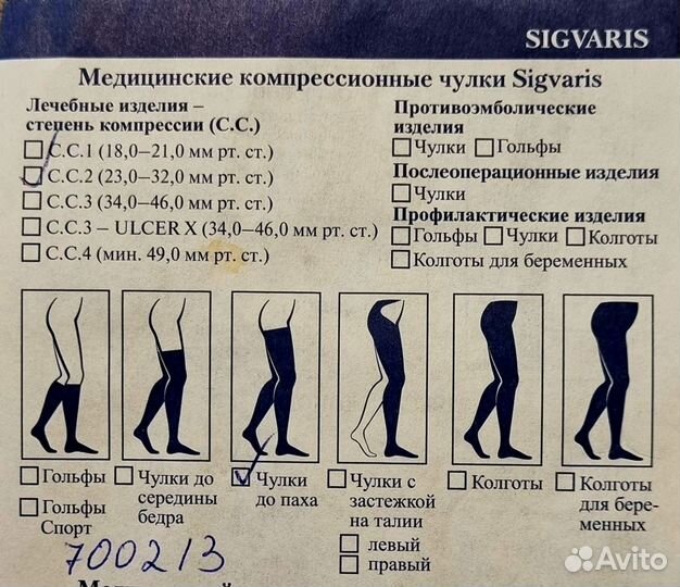 Компрессионные чулки новые (2 класс)