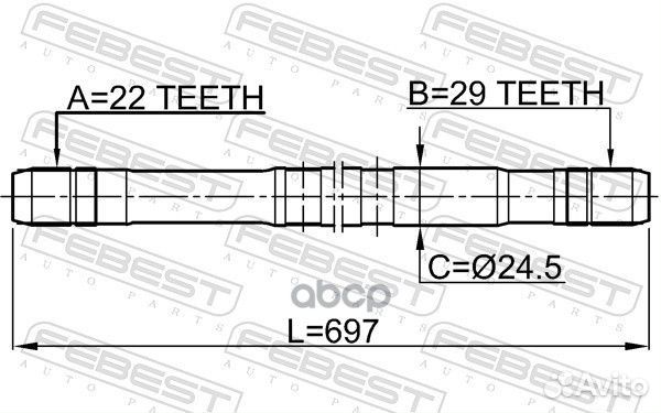 Полуось правая 22X697X29 1112-nexrh Febest